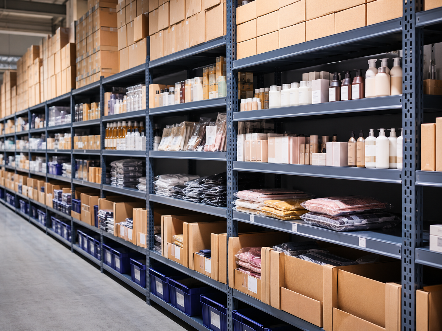 Organised ambient ecommerce inventory in fulfilment storage